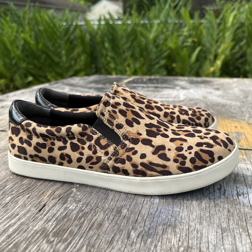 Dr. Scholl's Leopard Print Slip-On Sneakers in Brown and Black